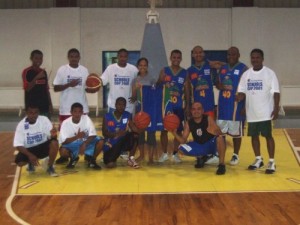 National players and volunteers with Uniforms and T-shirts
