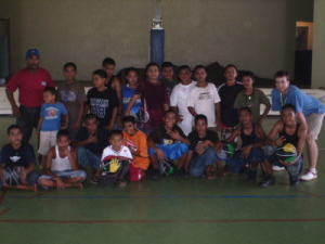 Elementary School Students at the Basketball Clinics