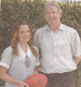 Sophie Midgley with teacher Peter Crisp