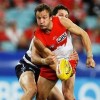 Two time premiership player with the Sydney Swans, Jude Bolton, in action. Photo: Slattery Media