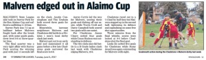 Malvern edged out in Alaimo Cup