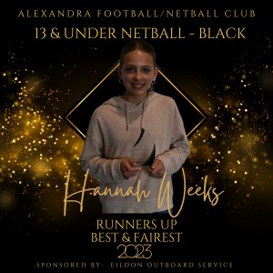Under 13 Netball - Black - Runners Up