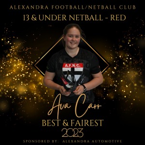 Under 13 Netball - Red - Best & Fairest
