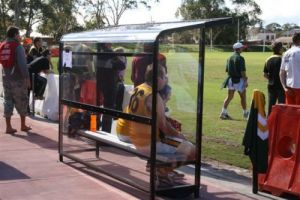 The new coaches boxes in use