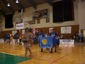 Team Palau marches in the closing ceremony
