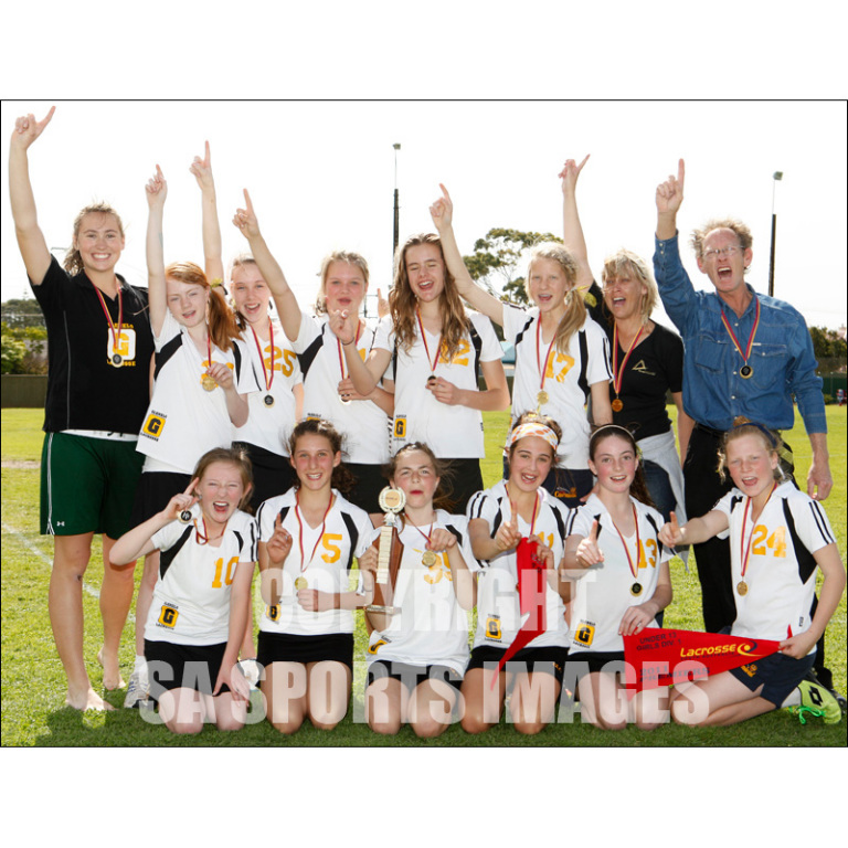 Glenelg Premiers in U13 Girls Div 1 Lacrosse SA GameDay