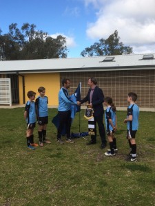 Paul Reid from Sydney FC launching regional partnership with Football Wagga Wagga President Erwin Budde