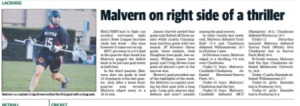 Malvern on right side of a thriller