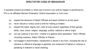 Spectator Code of Behaviour